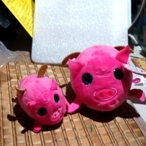 2 surprisingly pink pig